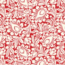 Red Stylized Floral Print Italian Paper ~ Tassotti 